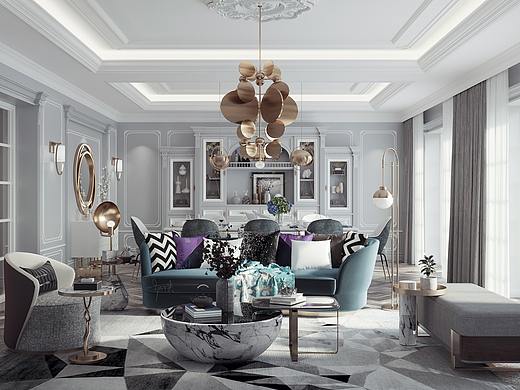 小轻奢公寓客厅