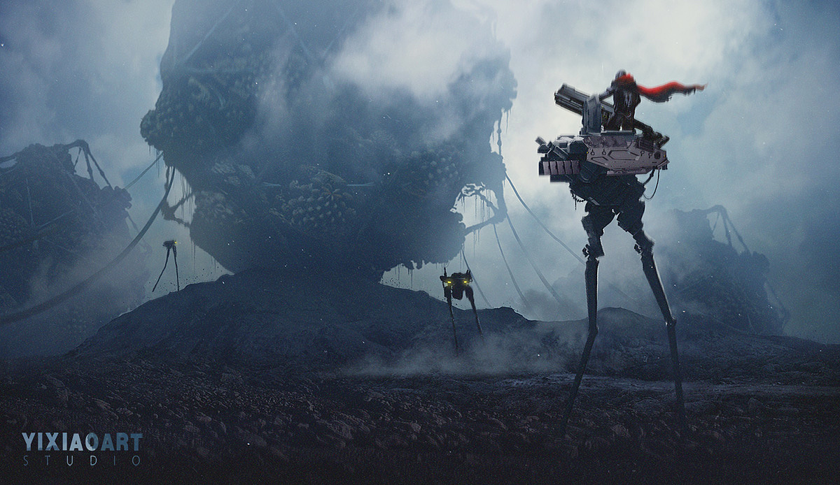 《高腳騎士》- 及近期的一些科幻創(chuàng)作（圖ZOTkyMzQxMDg=） - 藝術(shù)插畫 - 站酷設(shè)計(jì)師小毅哥哥Owen原創(chuàng)素材 - 站酷ZCOOL