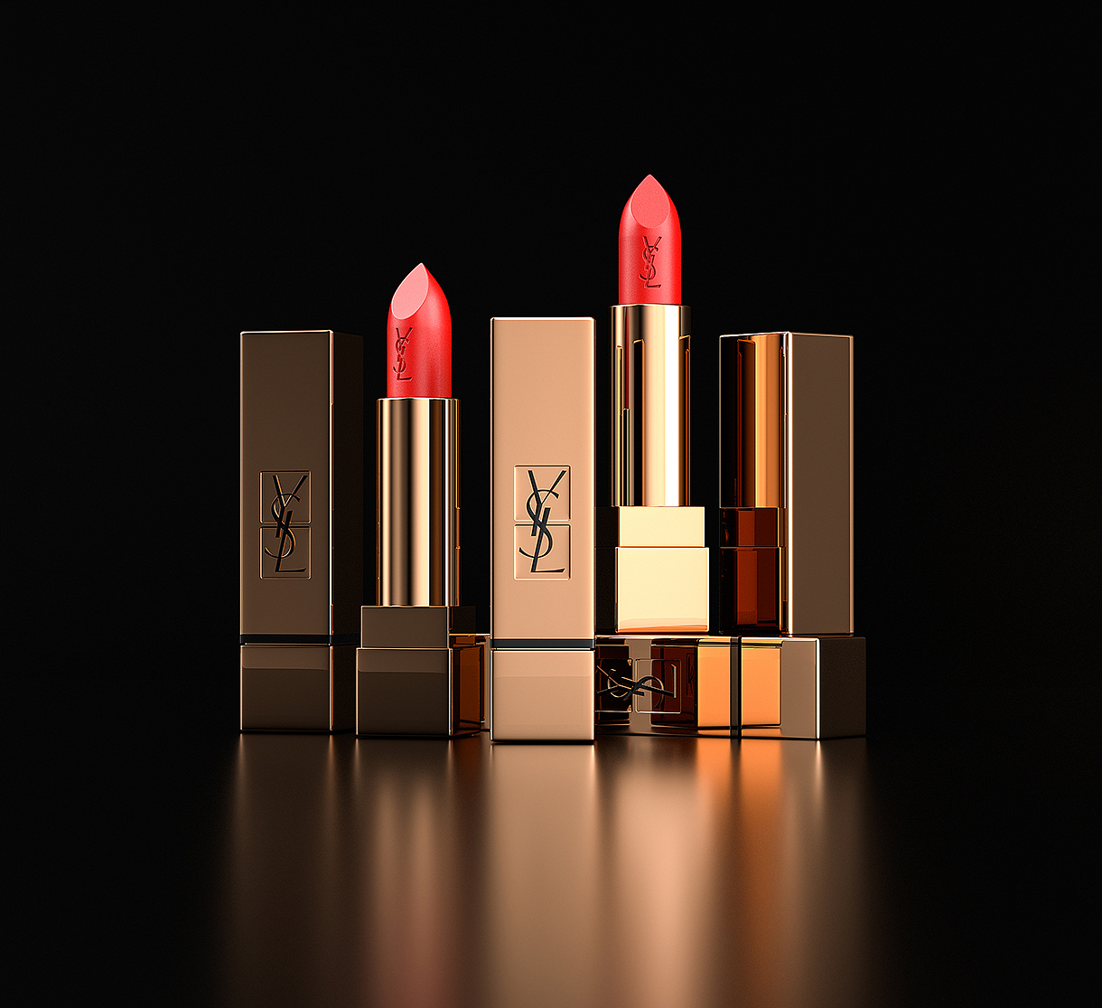 口红系列美妆类目三维C4D,YSL,MAC,TF,香奈儿三维场景