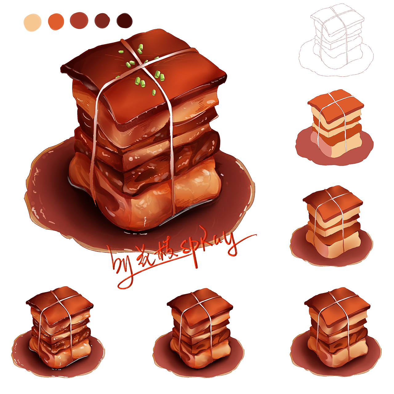 是美食系列（图ZMzc4MDg1NDEy） - 创作习作 - 站酷设计师花枝SpRay原创素材 - 站酷ZCOOL