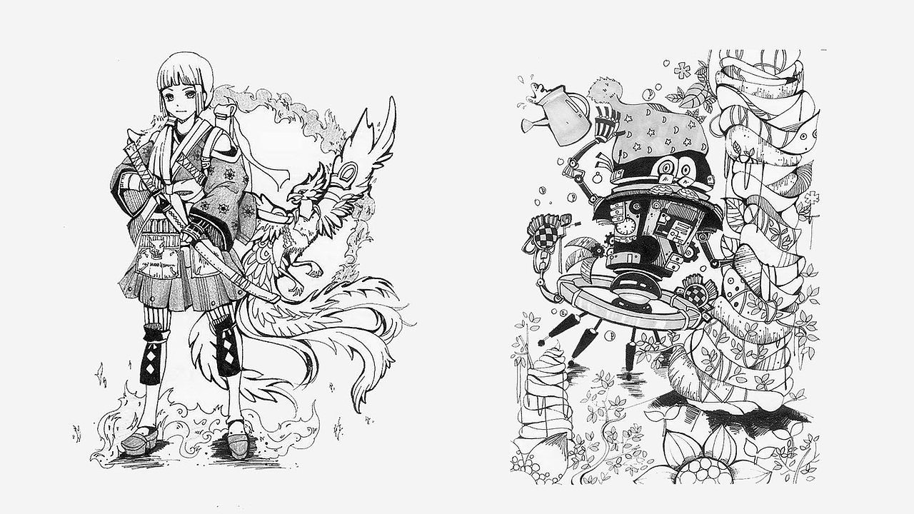 一些黑白手绘（图ZNzg1Nzk4NDA=） - 商业插画 - 站酷设计师斯呆拉sister原创素材 - 站酷ZCOOL
