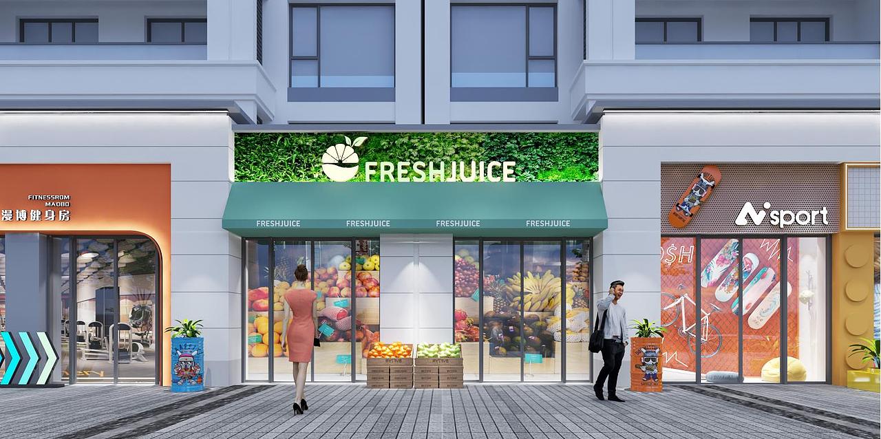 宝业商业街门头、橱窗、美陈包装设计