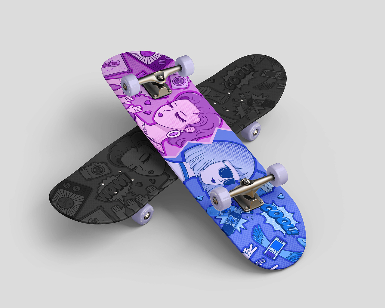 插画/滑板设计/碰撞