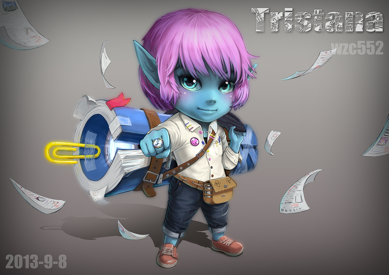 lol小炮崔斯塔娜自绘学生皮肤附带过程