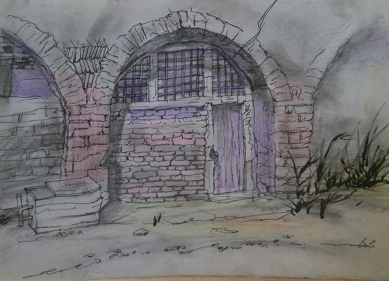 大一的陕北窑洞速写