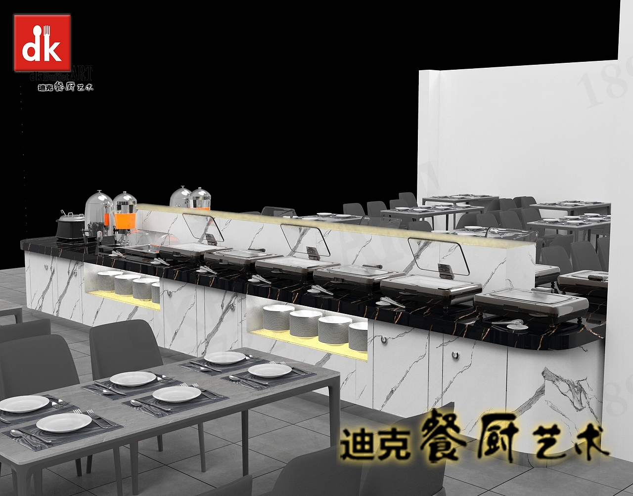 酒店自助餐台设计 高职餐厅餐台改造 高端自助餐台