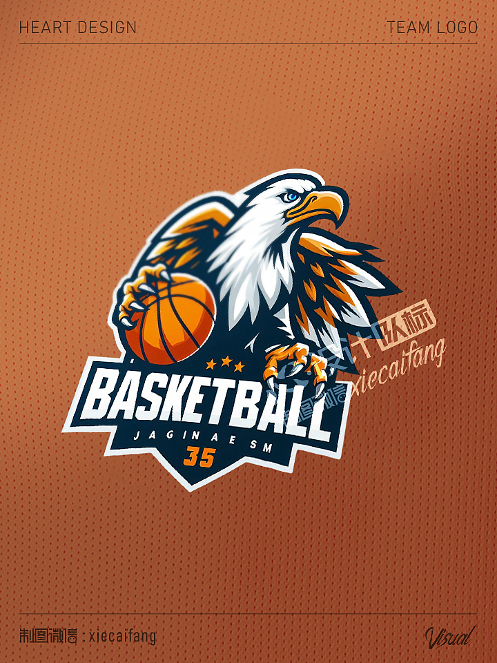 篮球队徽设计,为球队赋予鹰之飞翔的力量。