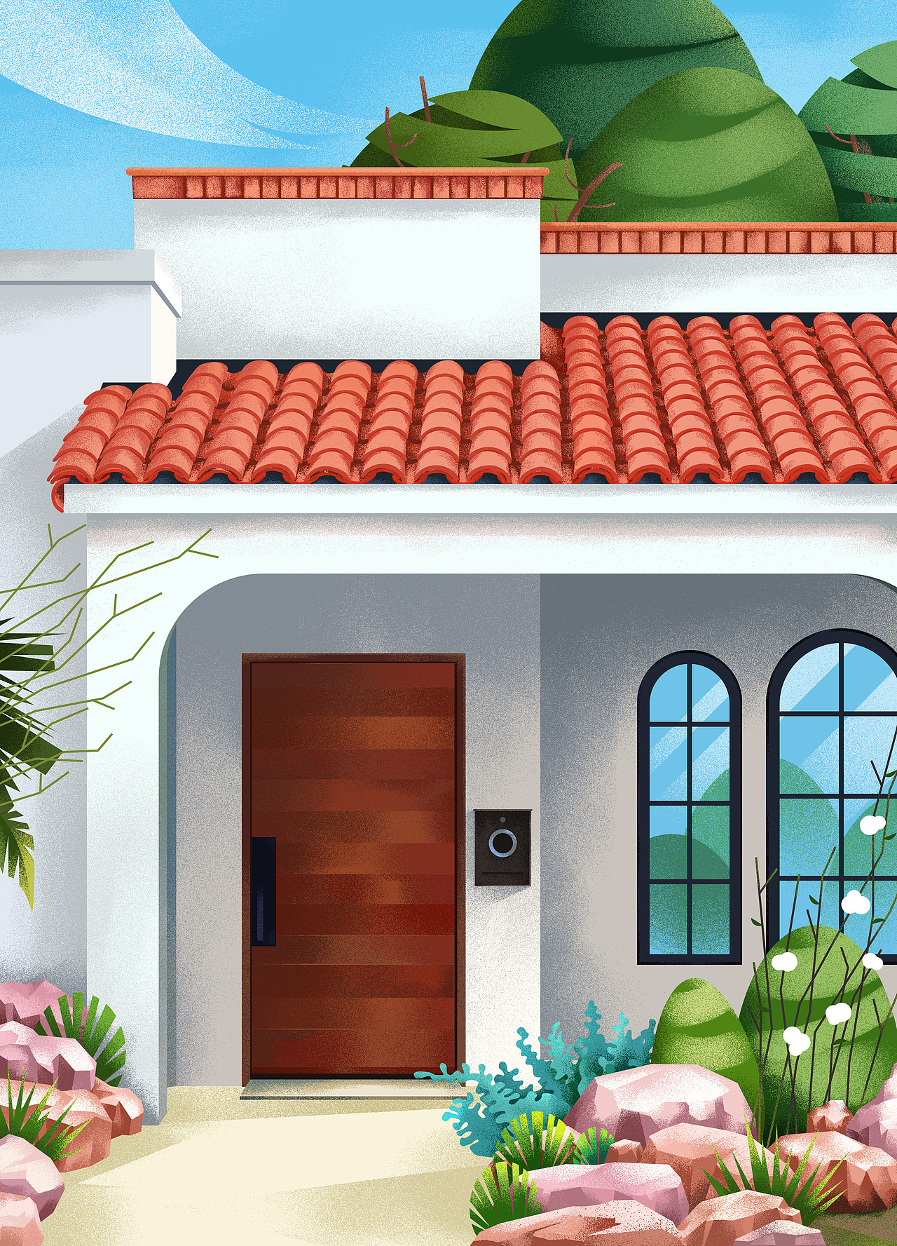 手绘建筑插画（图ZMTU4Njg0MjA4） - 创作习作 - 站酷设计师Chris_W_原创素材 - 站酷ZCOOL