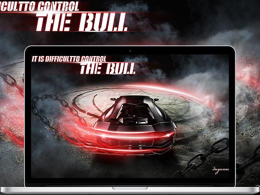 难以驾驭的蛮牛 汽车合成（个人主页-ZMTMyNTA2MjQ=） - 海报 - 站酷设计师FlyingDm原创素材 - 站酷ZCOOL