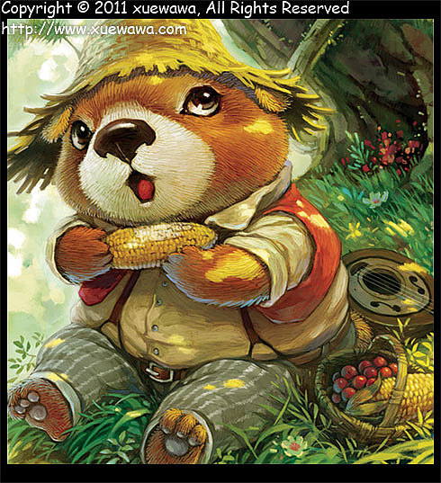 【童画世界 by 雪娃娃】啃包穀的小熊（图ZMzc3NTQ3NjQ=） - 商业插画 - 站酷设计师雪娃娃童画原创素材 - 站酷ZCOOL