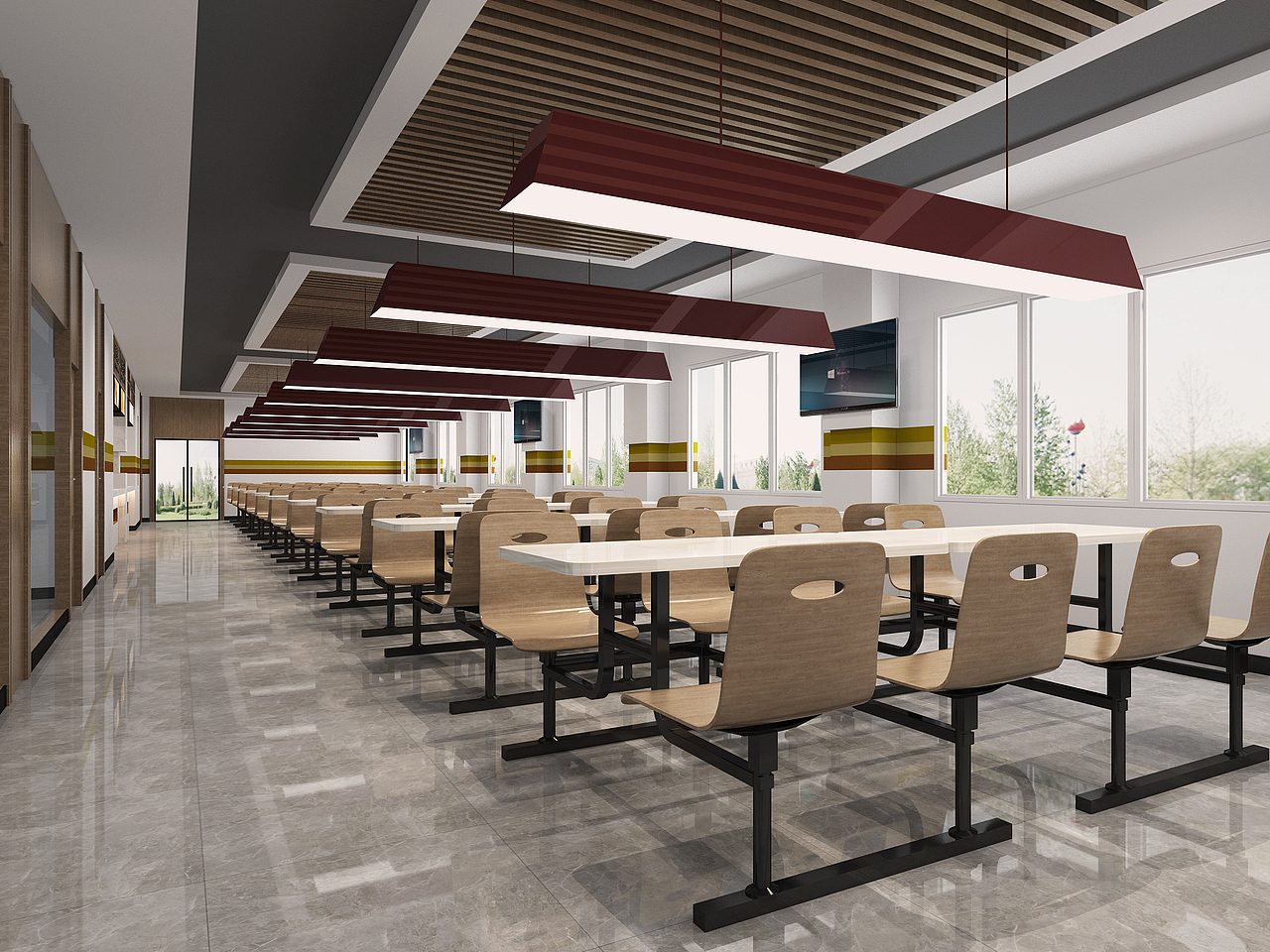 食堂效果图|空间|家装设计|小小萌啊 - 原创作品 - 站酷 (zcool)