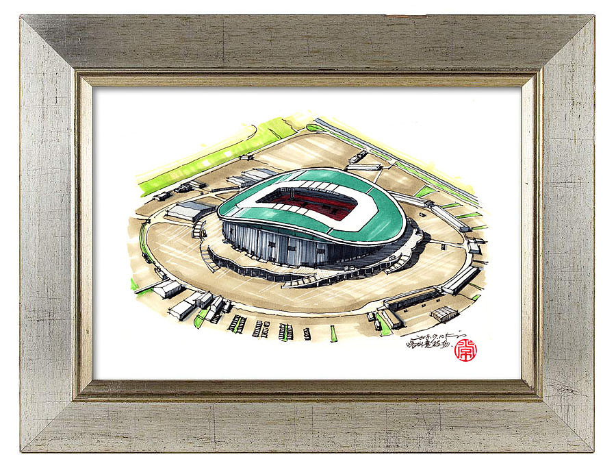 手绘2018俄罗斯世界杯球场