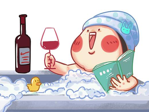 泡澡喝酒真的人生乐事,注意不要睡着在浴缸哦