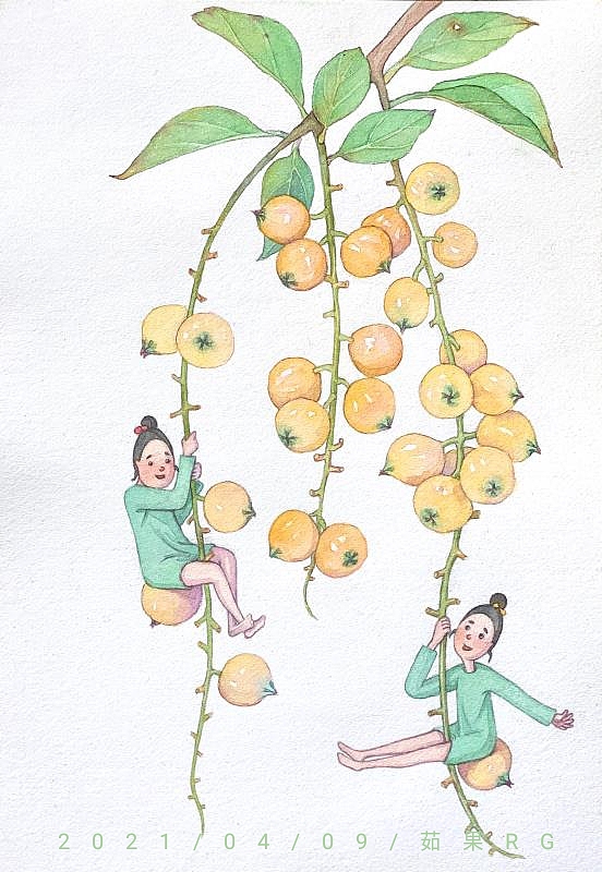 原创插画——小人与水果系「二」（图ZMjU2MTcwNjQ0） - 儿童插画 - 站酷设计师茹果RG原创素材 - 站酷ZCOOL