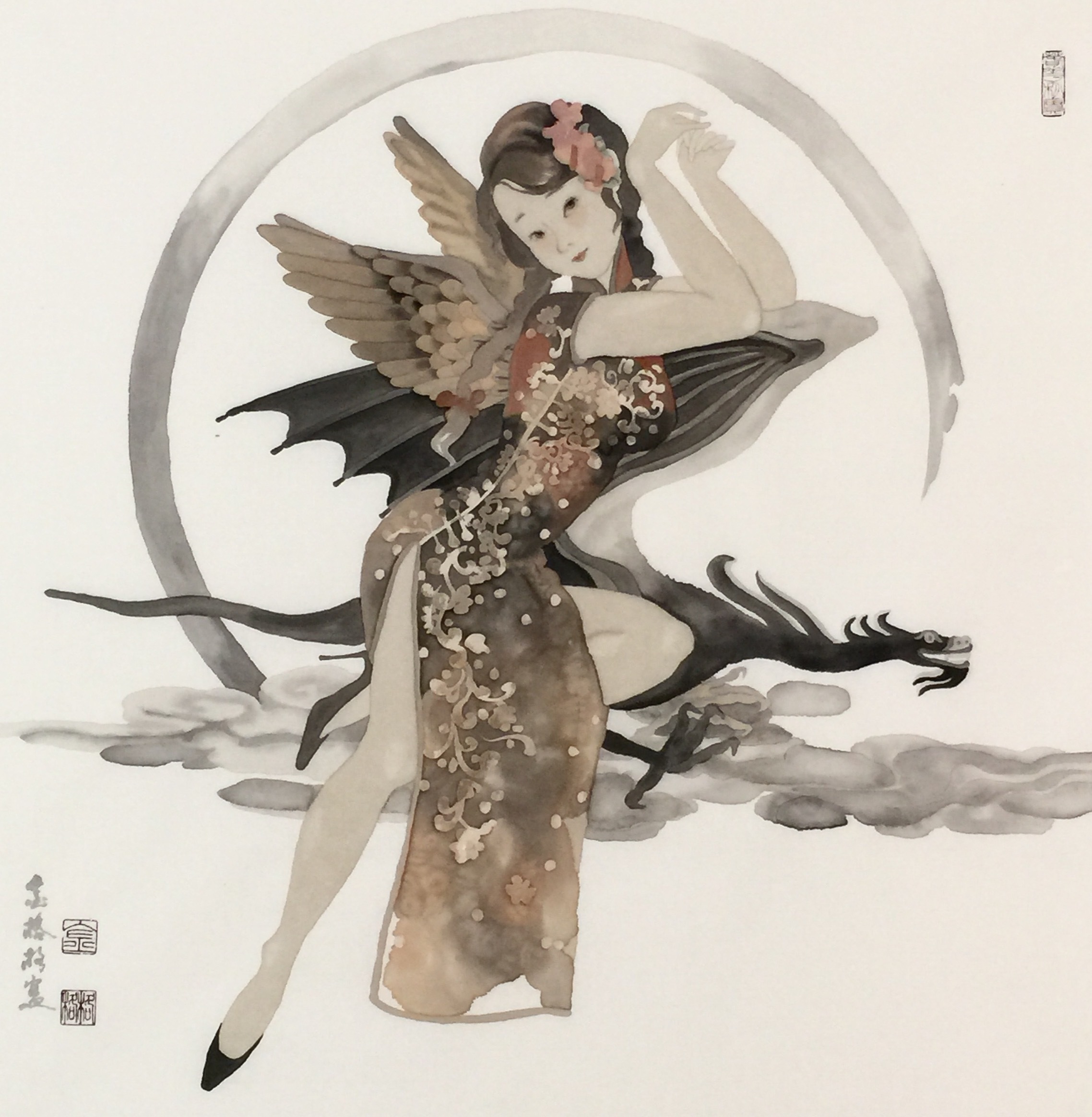 金格格的俏佳人系列作品|纯艺术|国画|金格格金格格