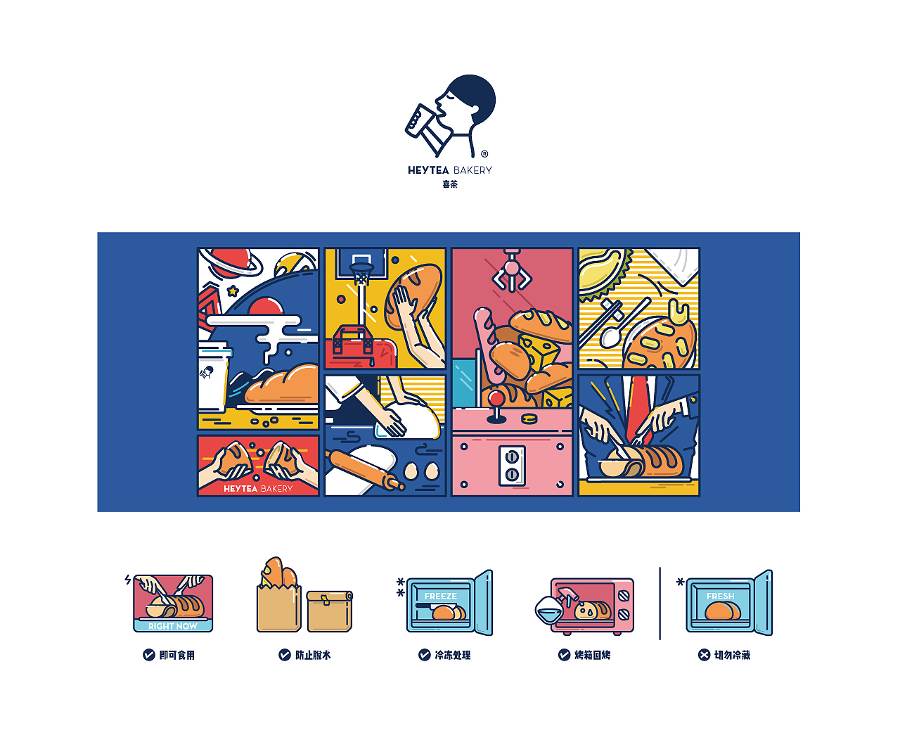 喜茶热麦/喜茶甜品/喜茶食验室 图形图案设计