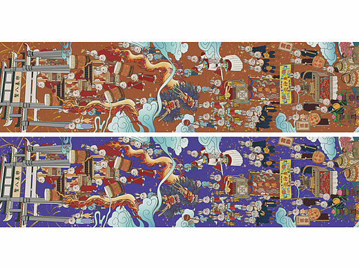 潮汕祭祀活动“营老爷”插画设计
