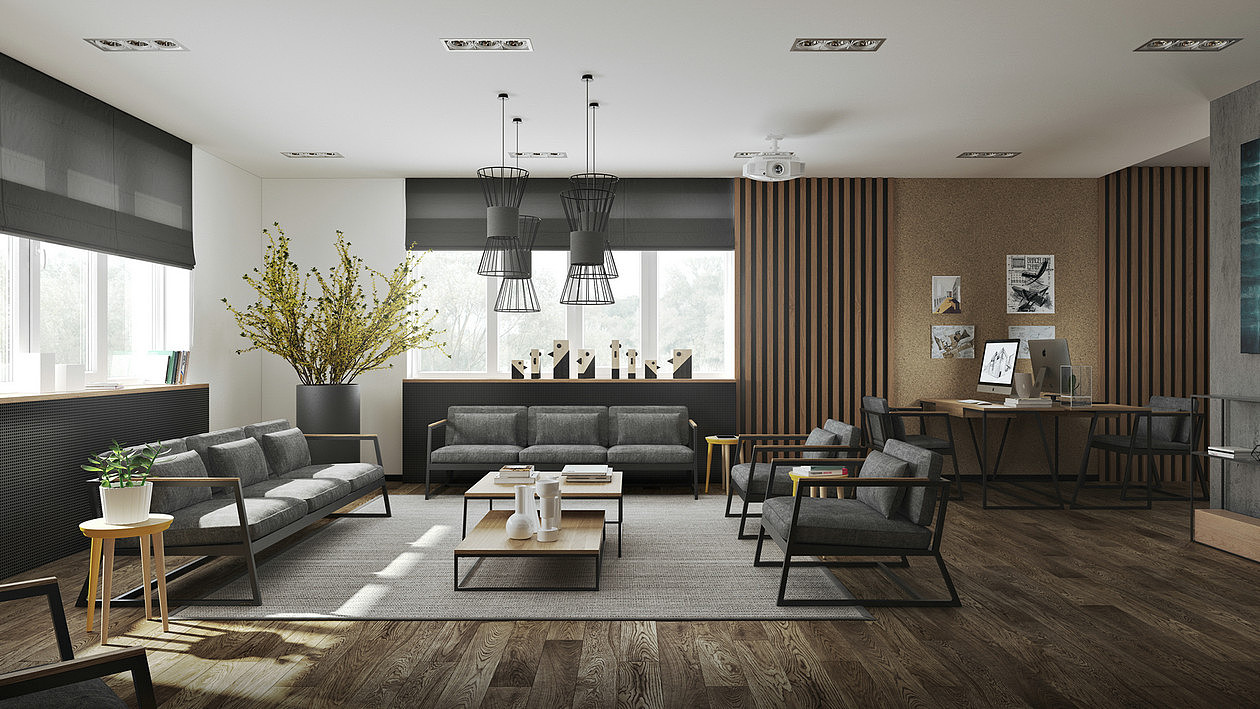 高级灰 开放式公寓（图ZMTgyMTQyMTI0） - 家装设计 - 站酷设计师A秀秀原创素材 - 站酷ZCOOL