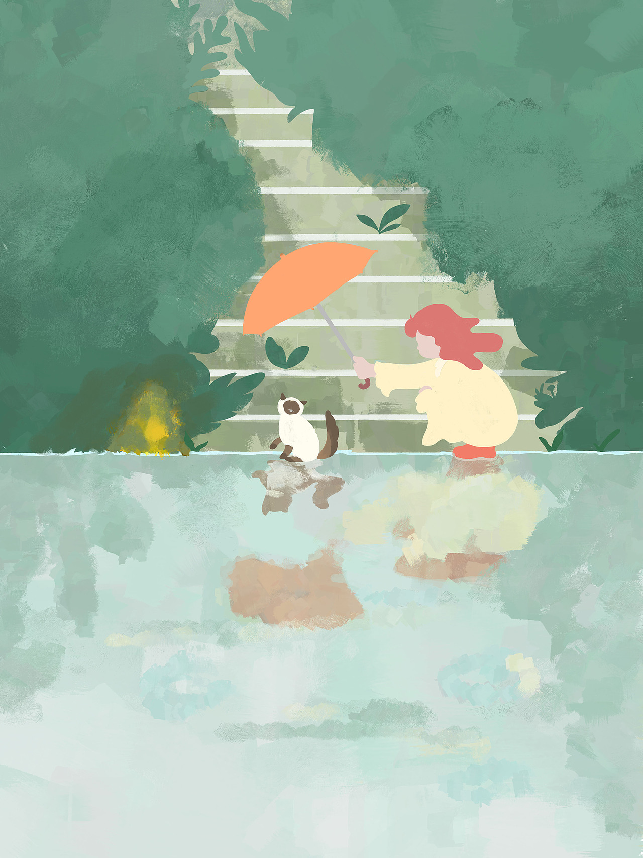 遮雨（图ZMzAzMTI5MjYw） - 创作习作 - 站酷设计师何可茶原创素材 - 站酷ZCOOL