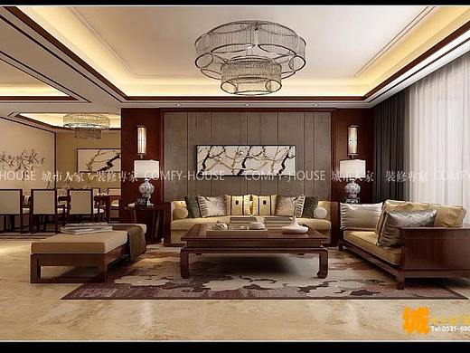  滨州城市人家|闻鹊200新中式装饰装修