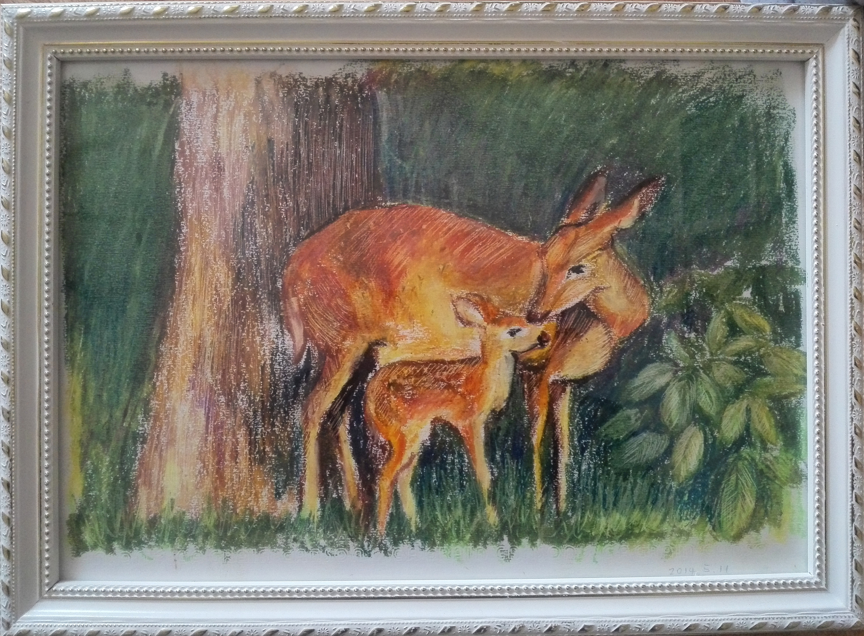 母子鹿|纯艺术|绘画|greennymph - 原创作品 - 站酷 (zcool)