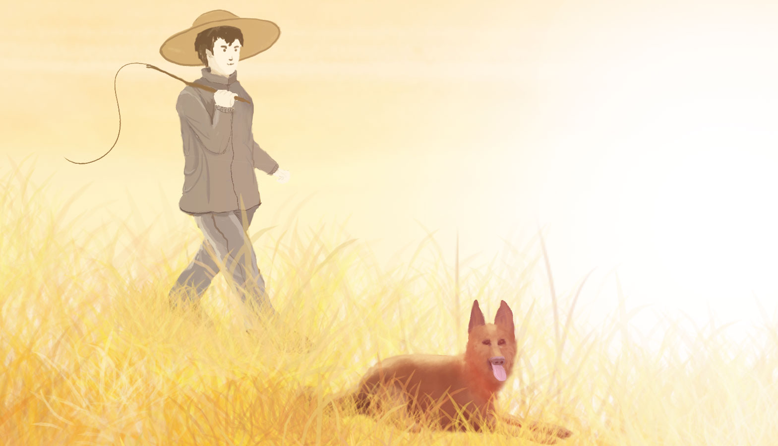 插画·草原上的牧羊人