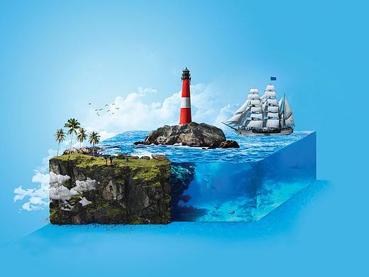 PS教程如何制作立体水族馆效果 