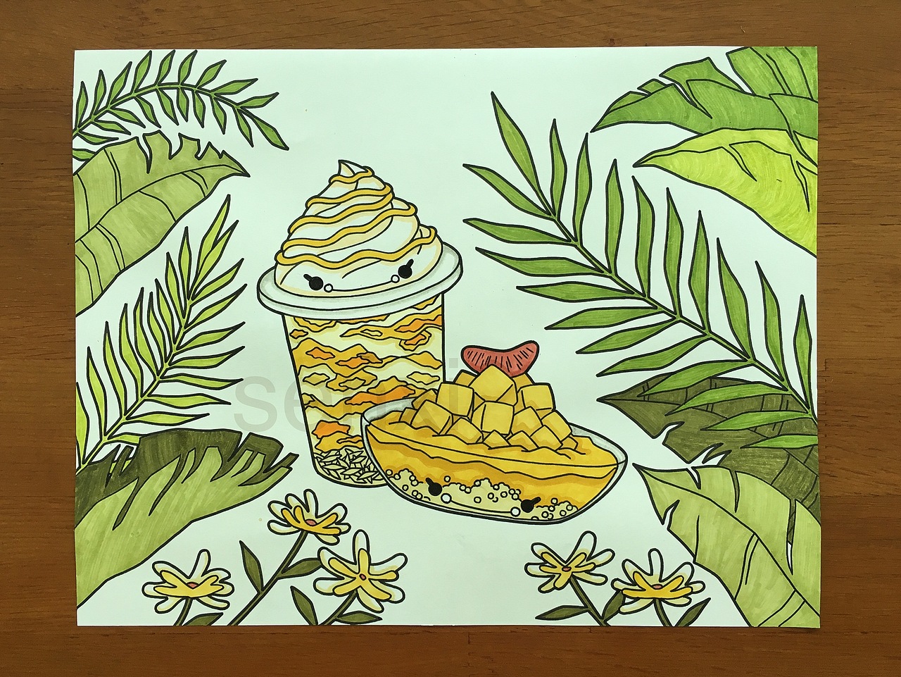 杨枝甘露|插画|艺术插画|_senxi__原创作品-站酷zcool