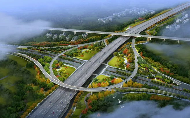 大型立交桥鸟瞰图