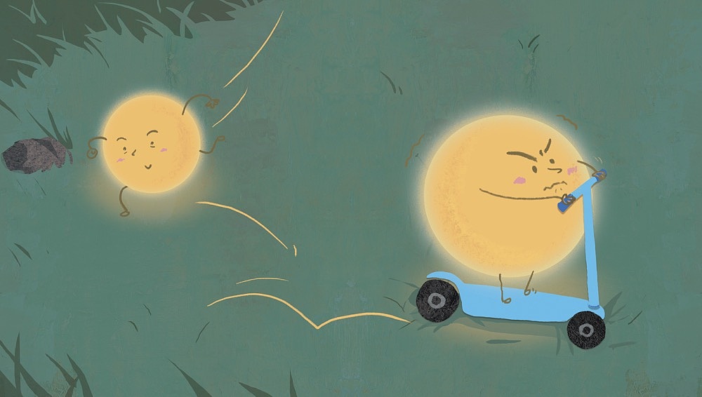《骑滑板车的月亮先生》幼儿绘本故事
