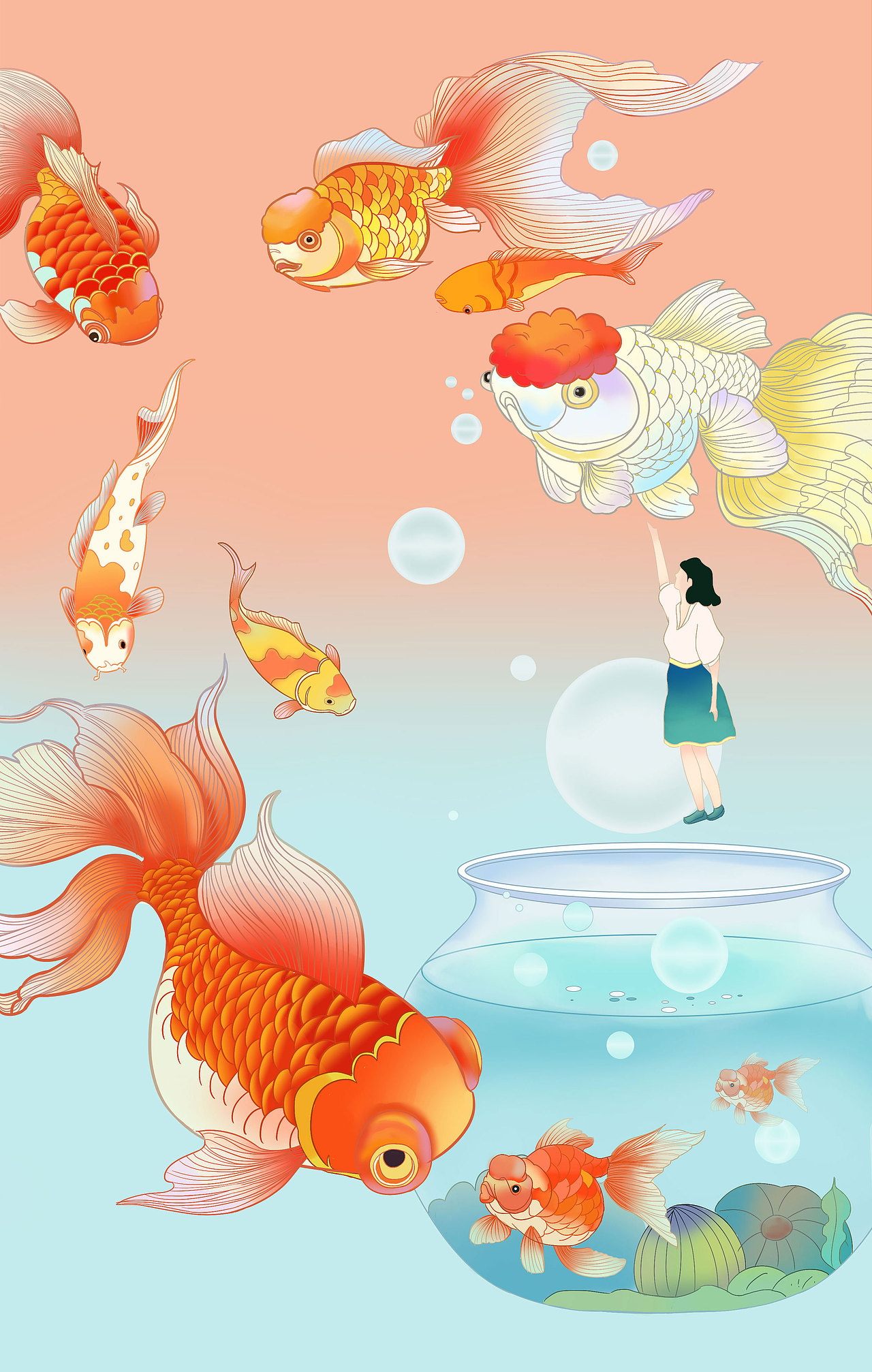 插画学习之金鱼绘制