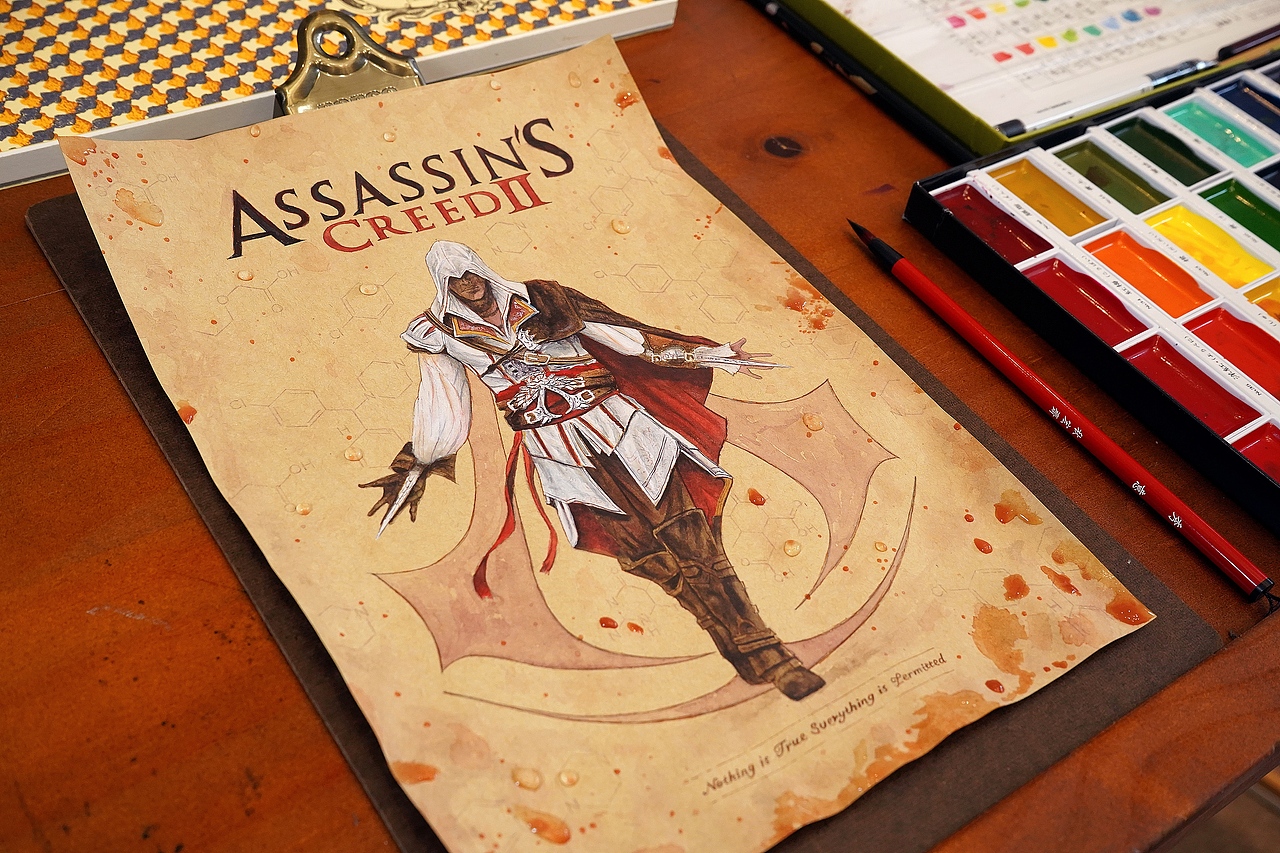 刺客信条 | Assassin'S - 水彩（图ZMTk2OTcyMjQ4） - 创作习作 - 站酷设计师Victor邢伟原创素材 - 站酷ZCOOL