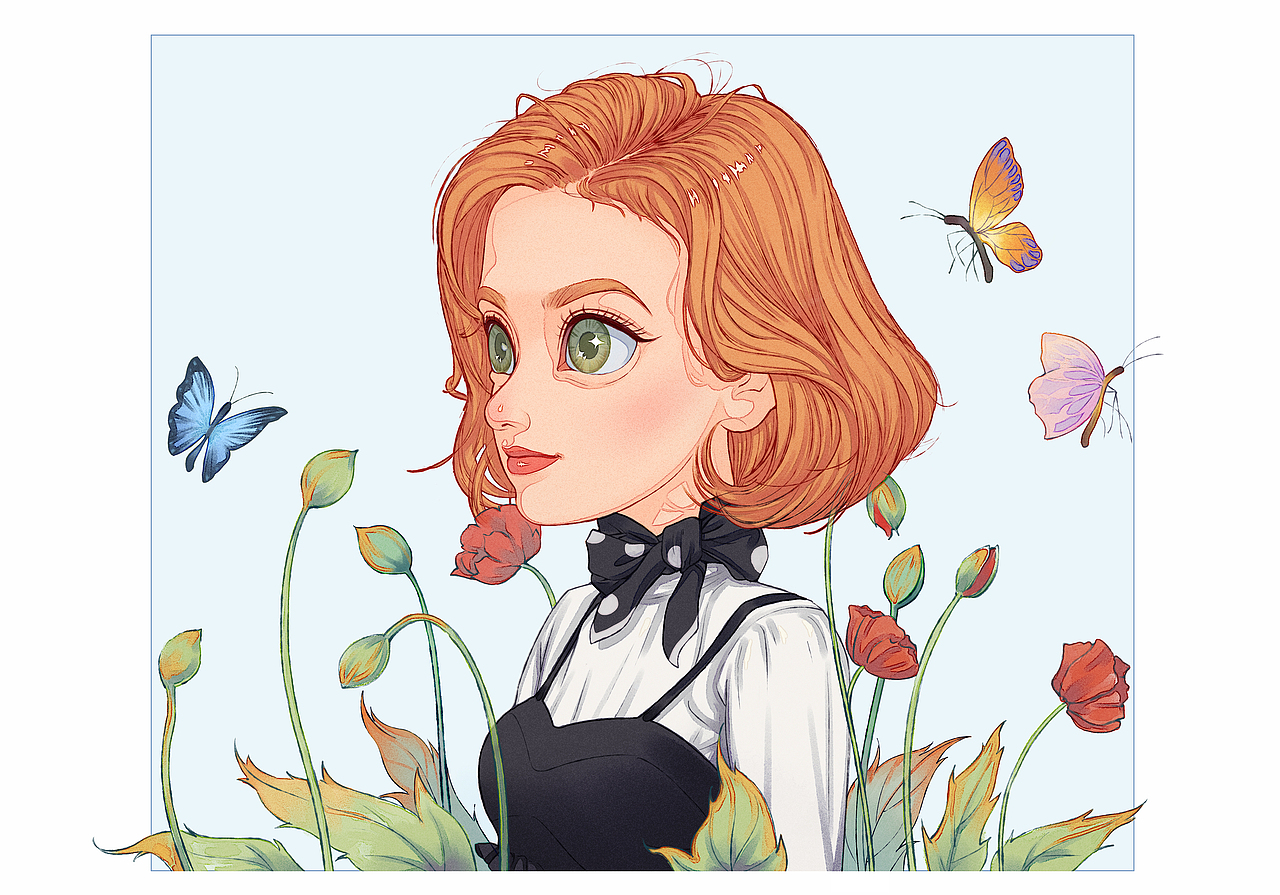 罌粟花女孩（圖ZMjIwNjU1MDg4） - 商業(yè)插畫 - 站酷設(shè)計師勇不可當原創(chuàng)素材 - 站酷ZCOOL