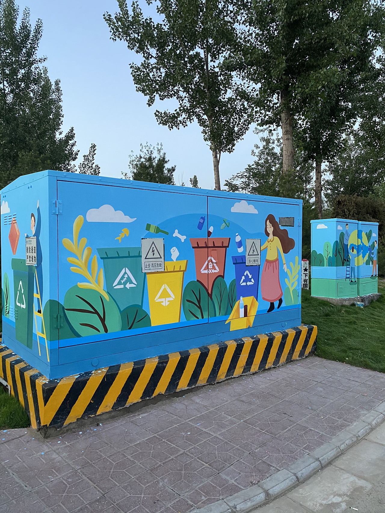 太原墙绘文化墙彩绘太原变电箱彩绘太原手绘美丽乡村|插画|商业插画
