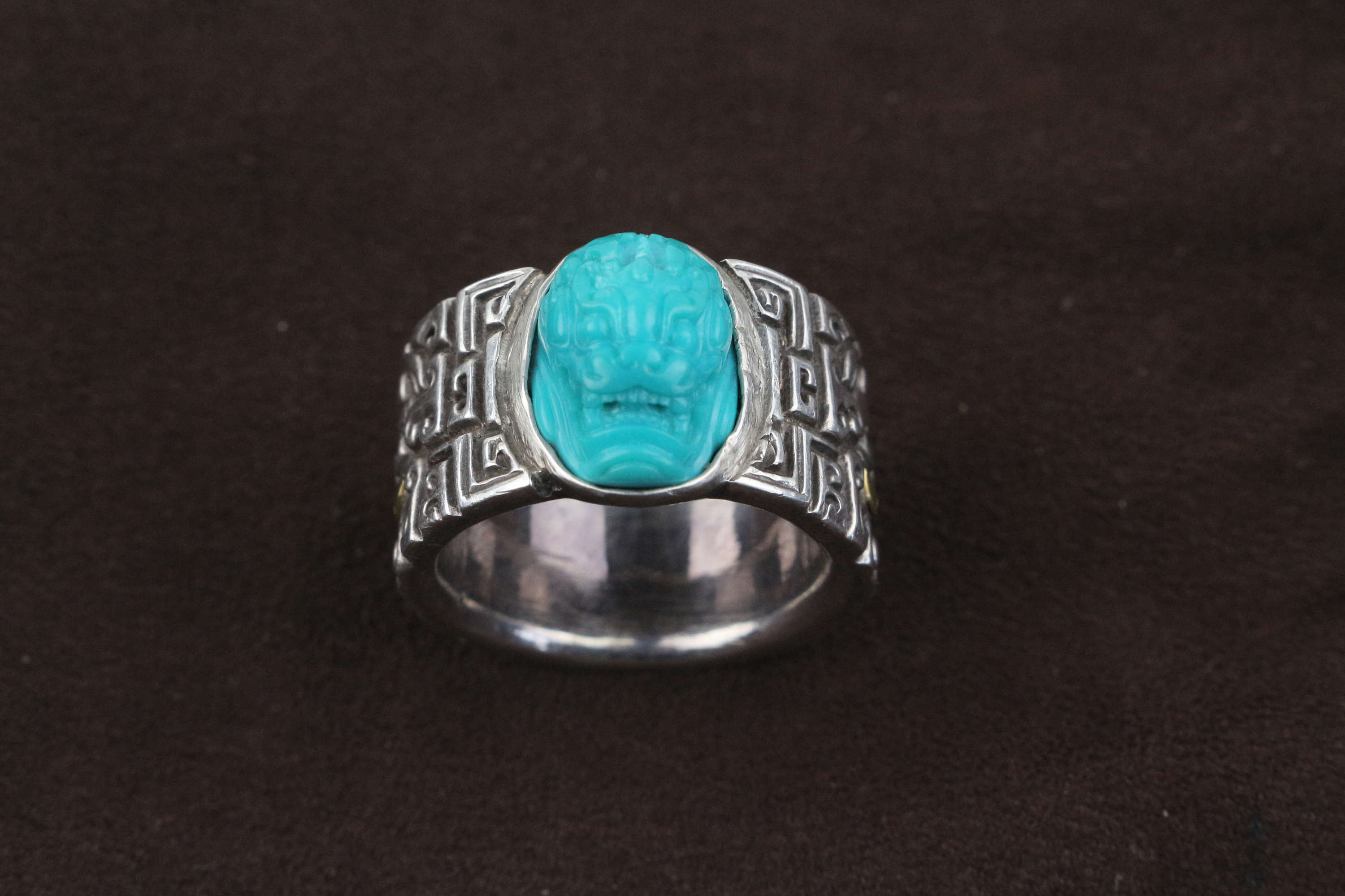 拍摄练习,云盖寺戒面,錾刻饕餮纹戒指