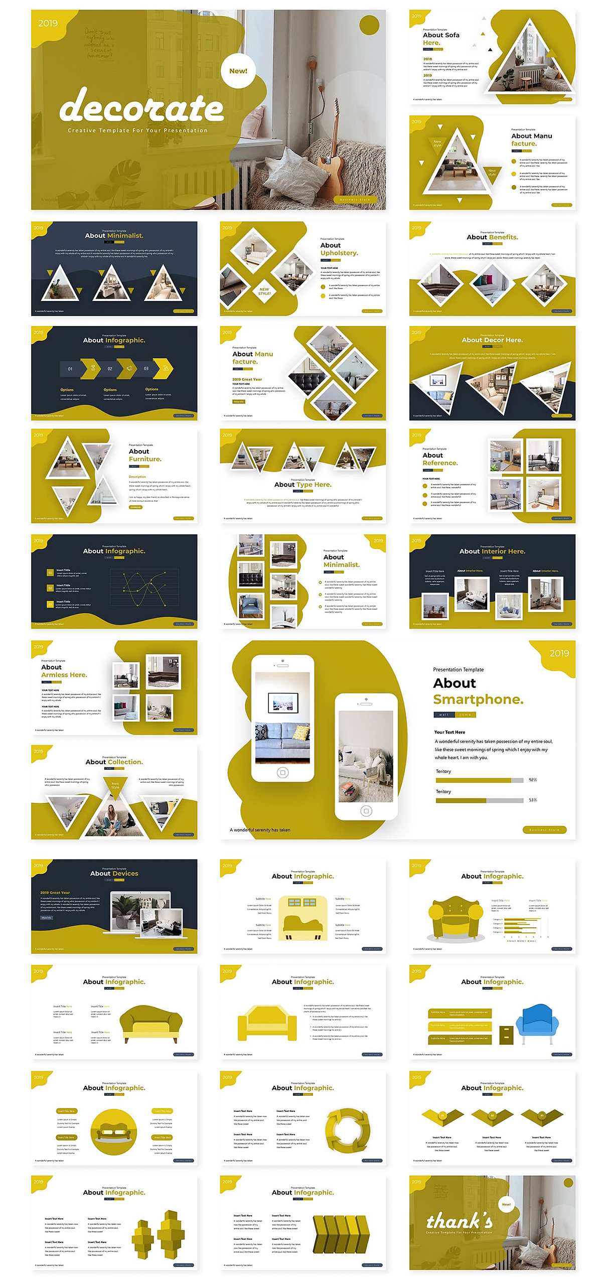 国外PPT-橙色装潢装饰家居家具PPT模板