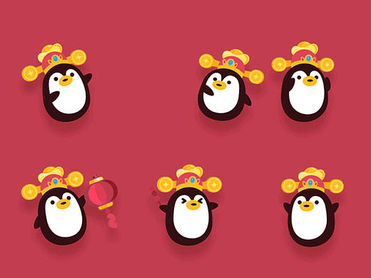 Q春节推出的游园会活动小企鹅可爱的动效