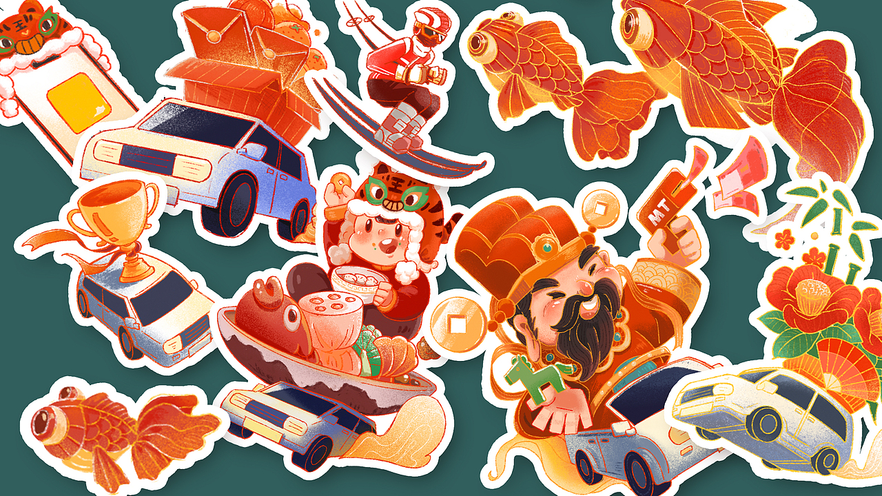 春节出行历（图ZMjg4MjkxOTMy） - 商业插画 - 站酷设计师这个啾啾原创素材 - 站酷ZCOOL