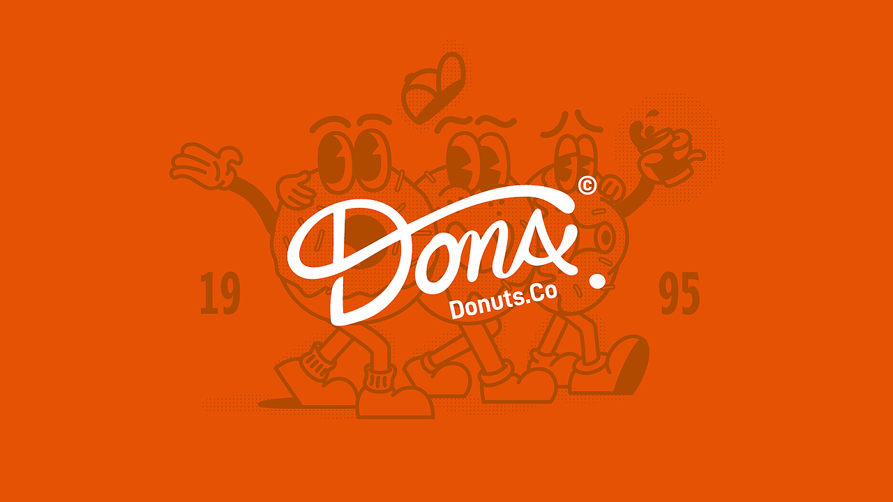 Dona donuts 多娜甜甜圈 美式复古甜甜圈品牌设计