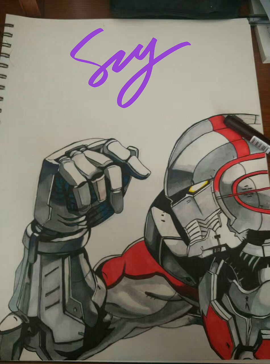 机动奥特曼同人海报手绘