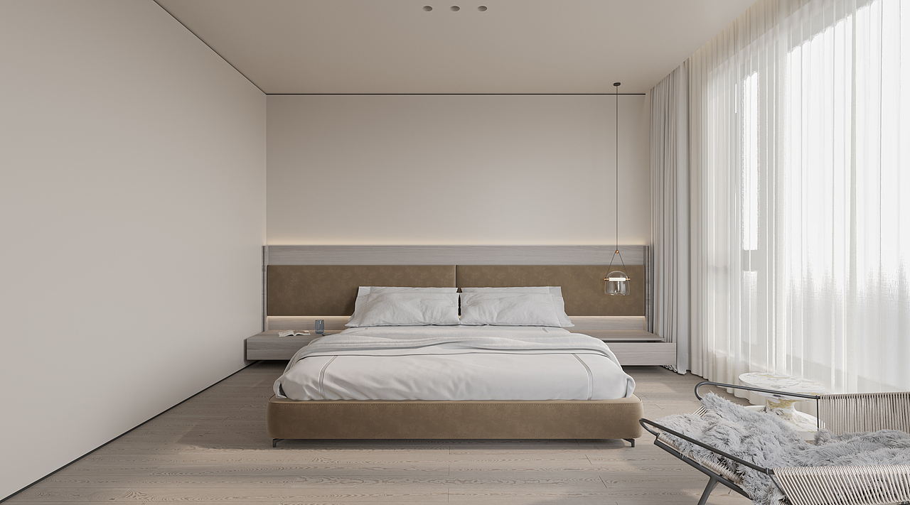 极简奶油风卧室套间（图ZMjkzMTM2NDY4） - 家装设计 - 站酷设计师离千尘原创素材 - 站酷ZCOOL