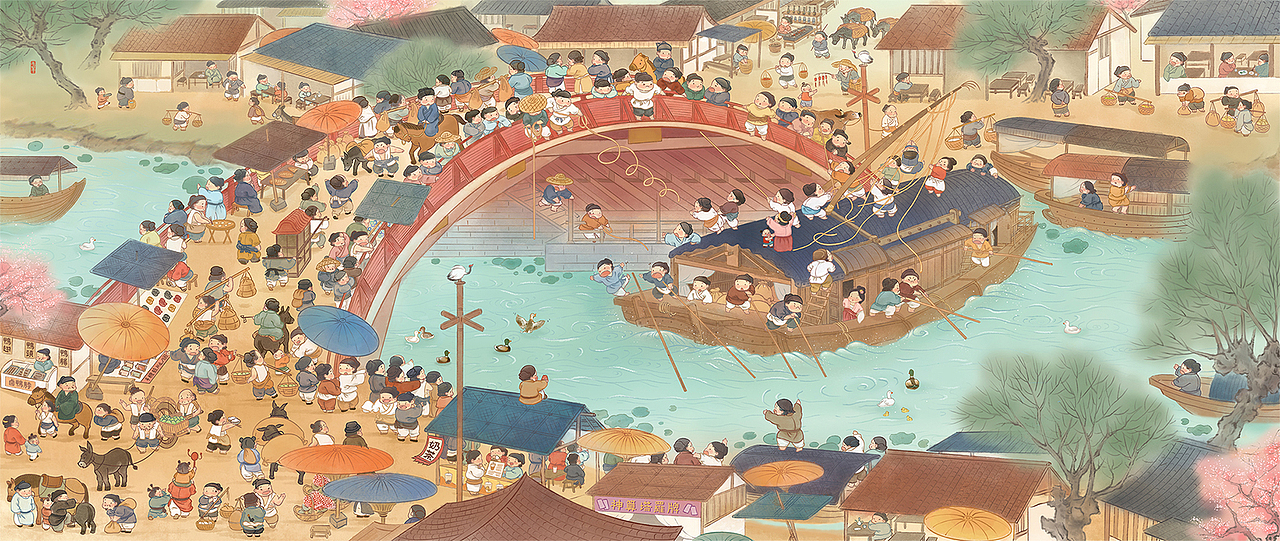 清明上河闹市图（图ZMjk1MDMwNTY4） - 商业插画 - 站酷设计师春羊原创素材 - 站酷ZCOOL