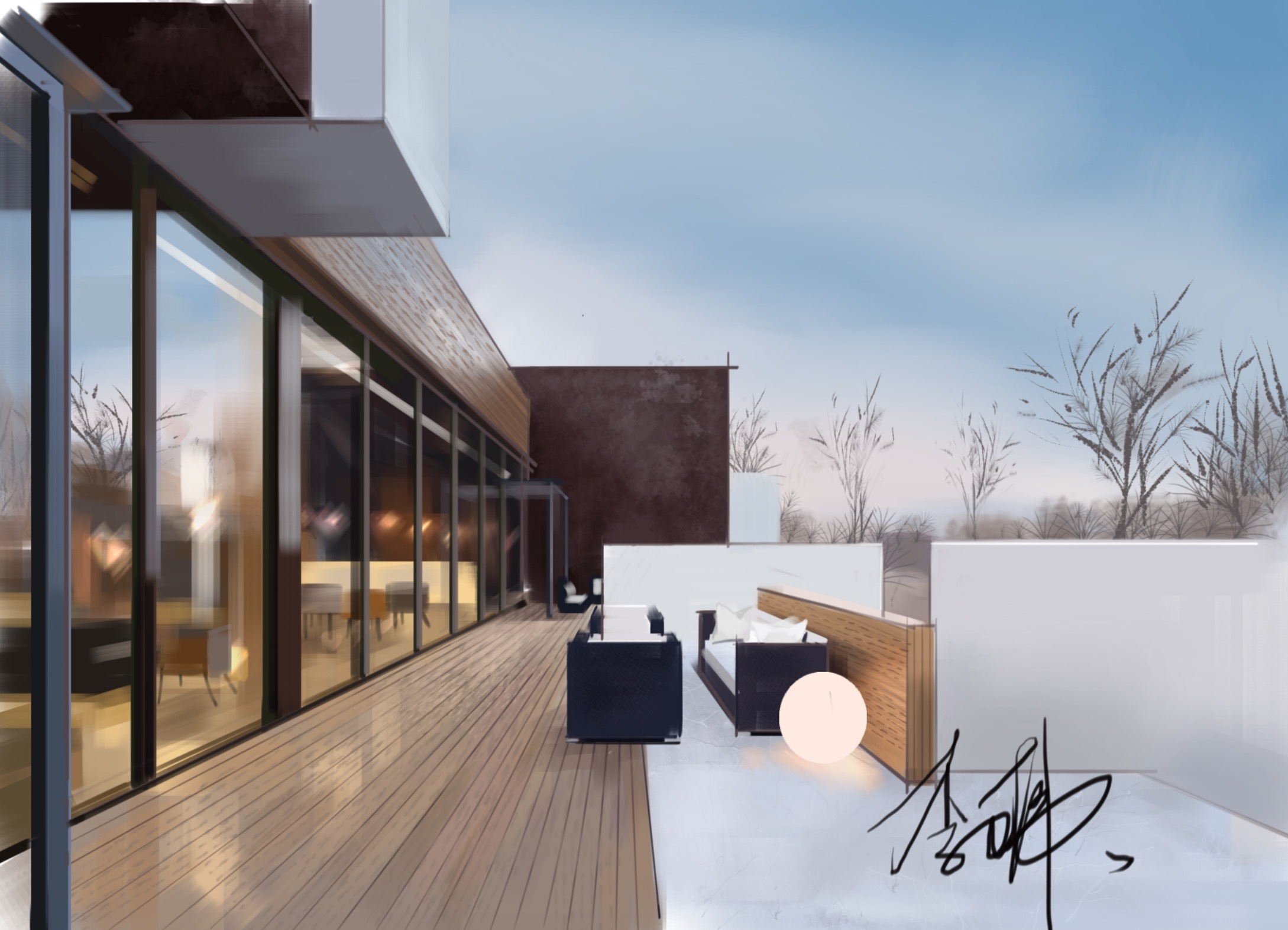 lid设计表现-sketchbook电脑快速手绘建筑空间