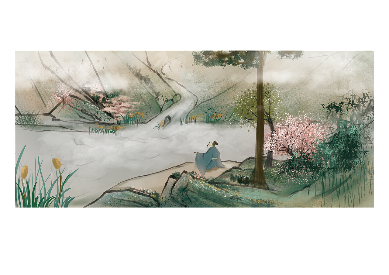 水墨风，辅助教材的一些插图插图（图ZMjcwOTUxMzI4） - 商业插画 - 站酷设计师流木侬侬原创素材 - 站酷ZCOOL