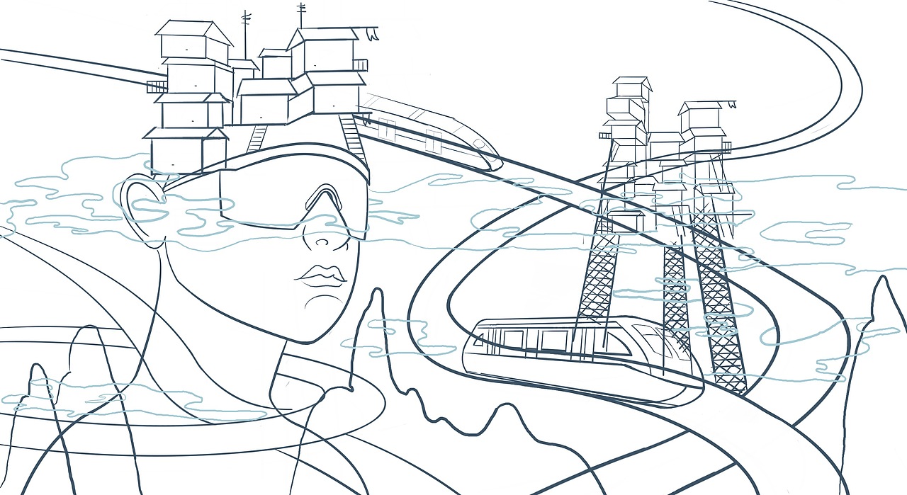 筑梦云端城就未来byd原创插画我的未来城市佛系未来