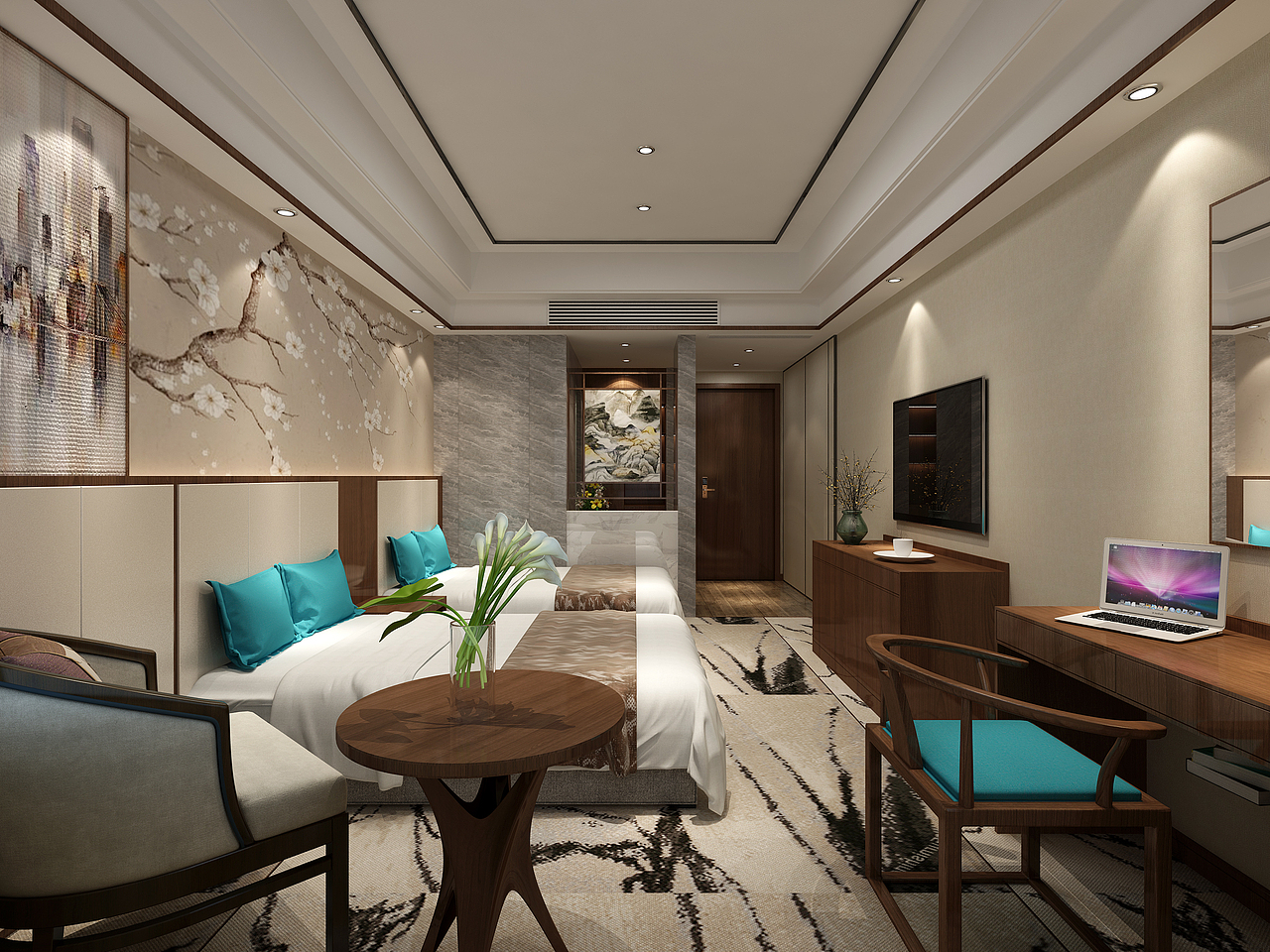 新中式包间|空间|家装设计|1992效果图李倩倩_原创作品-站酷(zcool)