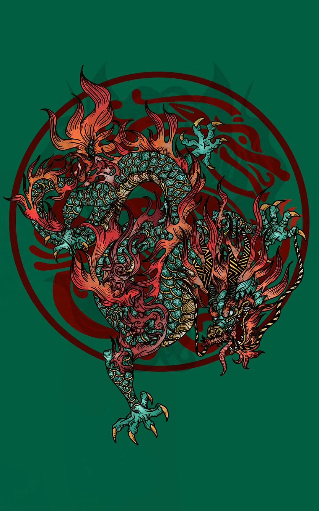 原创国潮插画画龙不点睛