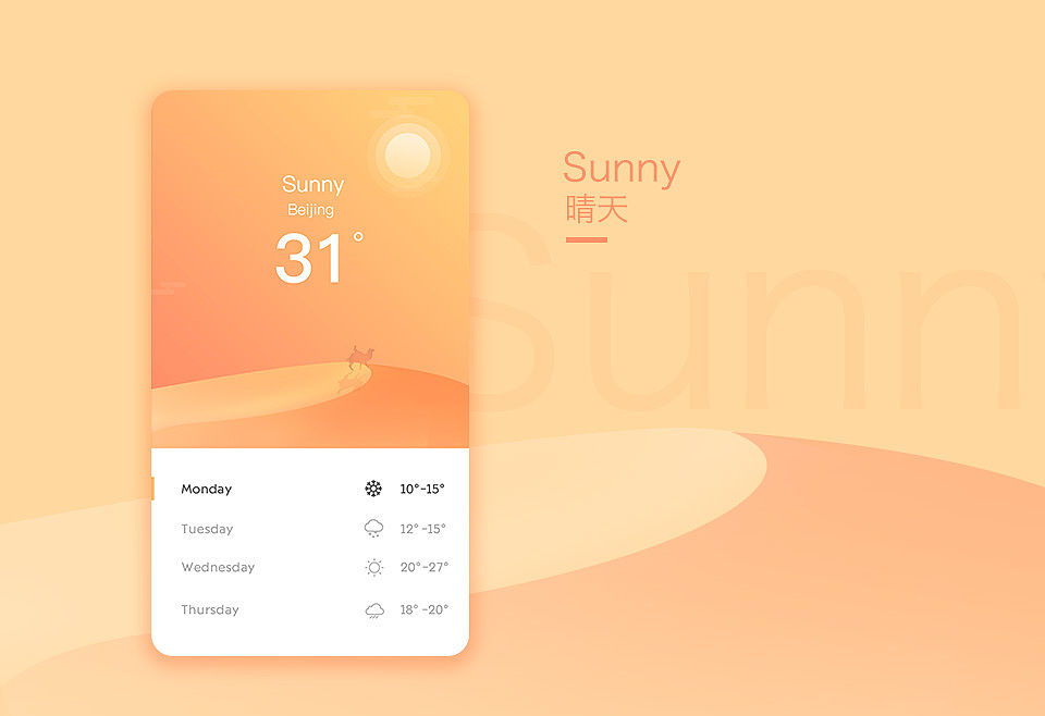 【天气】Weather Widget界面设计（图ZNTk2NjEwNzY=） - APP界面 - 站酷设计师Cam1994原创素材 - 站酷ZCOOL