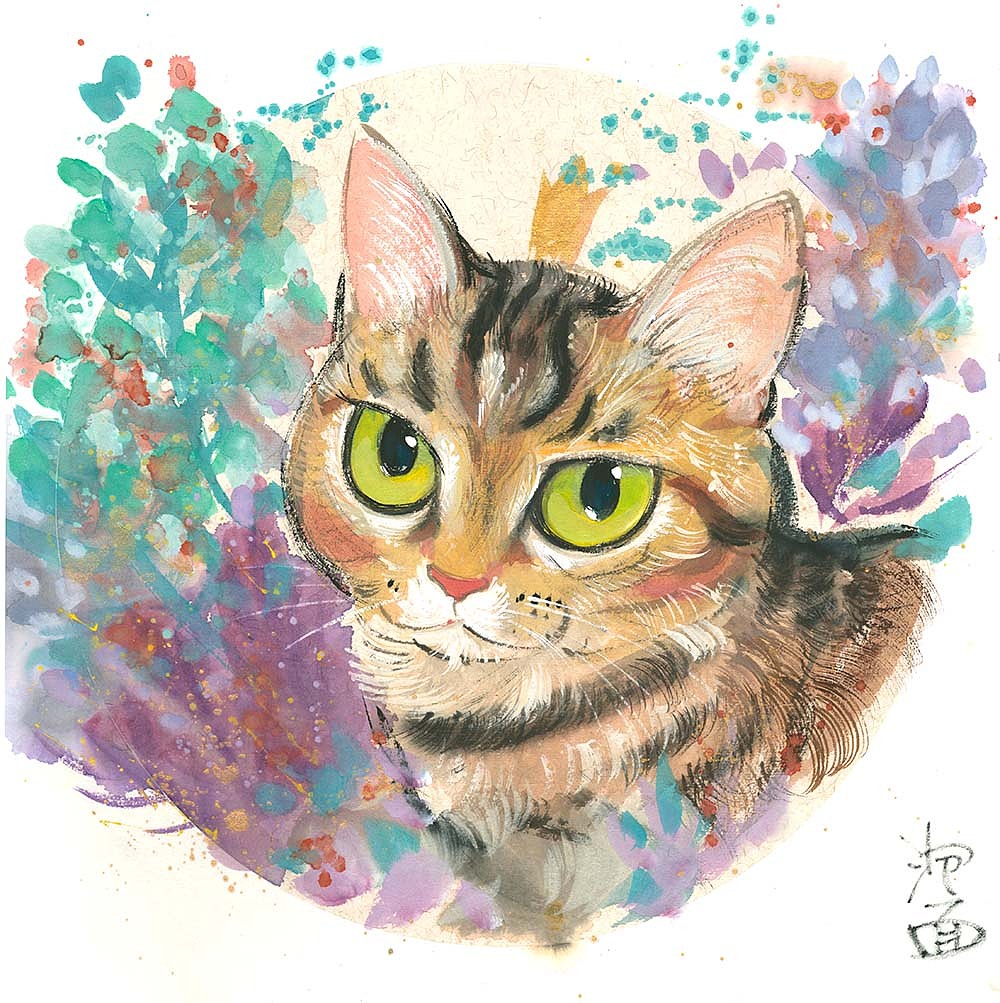 一组水墨猫咪希望大家喜欢