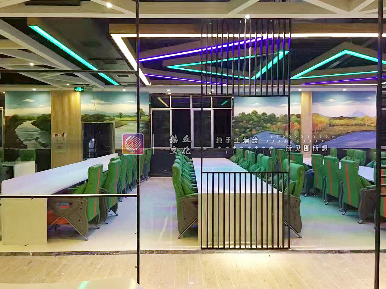 网咖墙绘石排鑫盟网络会所 墙绘壁画
